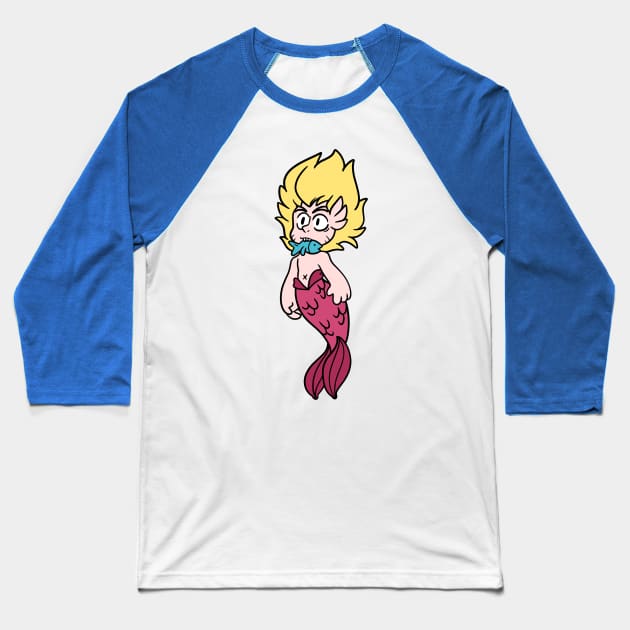 Merman with Fish Baseball T-Shirt by Get A Klu Comics